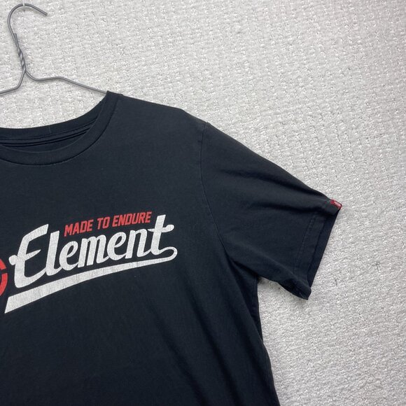 Y2K Element Skateboard T-Shirt Men Size S Black w/ Red Logo Surf Skate Grunge - Picture 3 of 10